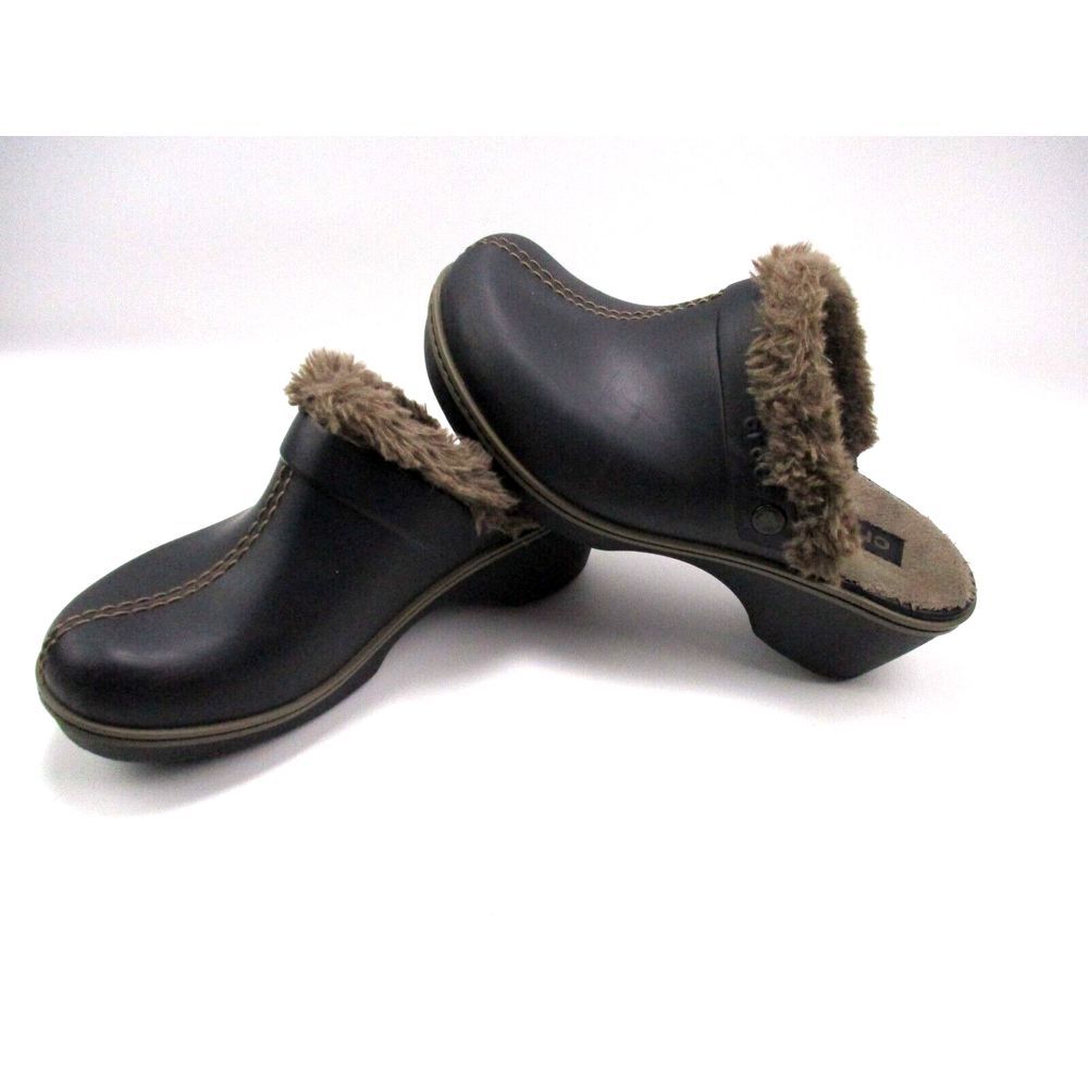 Crocs Cobbler Eva Women's Size 8‎ Faux Fur Lined Clogs Mules Shoes (11552)